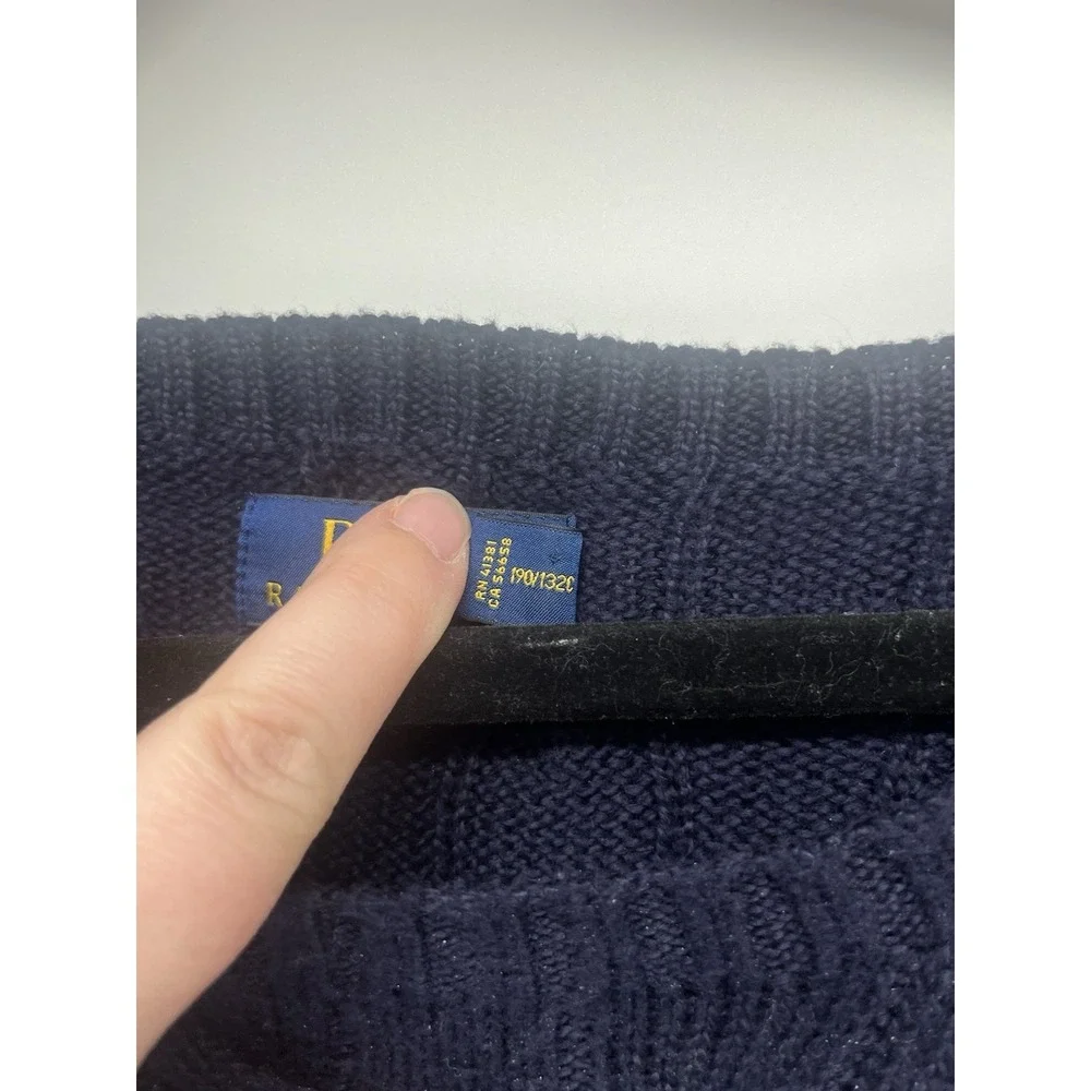 Polo Ralph Lauren Men's 5X Navy Cable‎ Knit Sweater Pony Logo